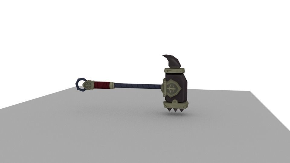 Hand Painted Low Poly Poppy Hammer Free low-poly 3D model_2