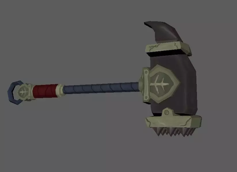 Hand Painted Low Poly Poppy Hammer Free low-poly 3D model_0