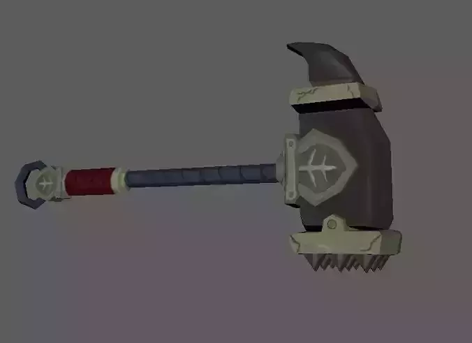 Hand Painted Low Poly Poppy Hammer Free low-poly 3D model
