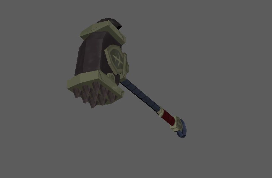 Hand Painted Low Poly Poppy Hammer Free low-poly 3D model_1