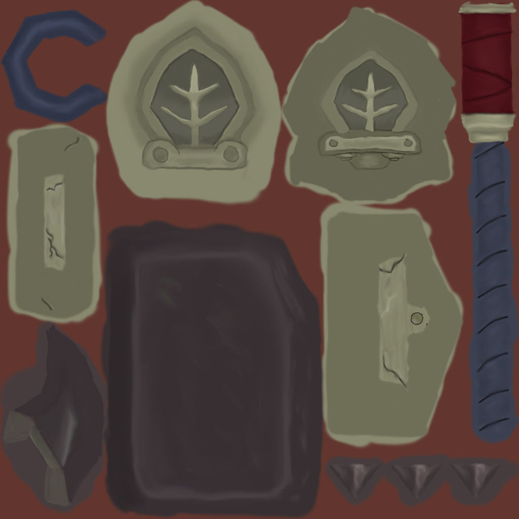 Hand Painted Low Poly Poppy Hammer Free low-poly 3D model_3