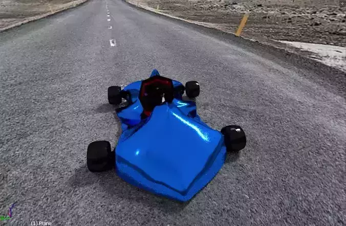Go Kart Racing Car Blue Electric 3D MODEL 