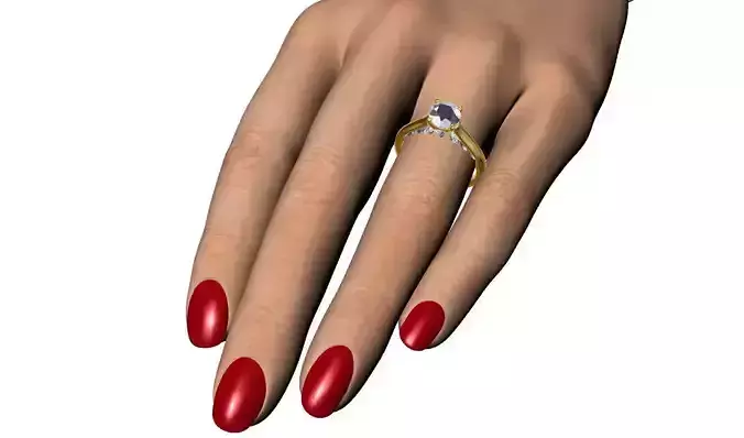 model p302 gold ring with diamond in center