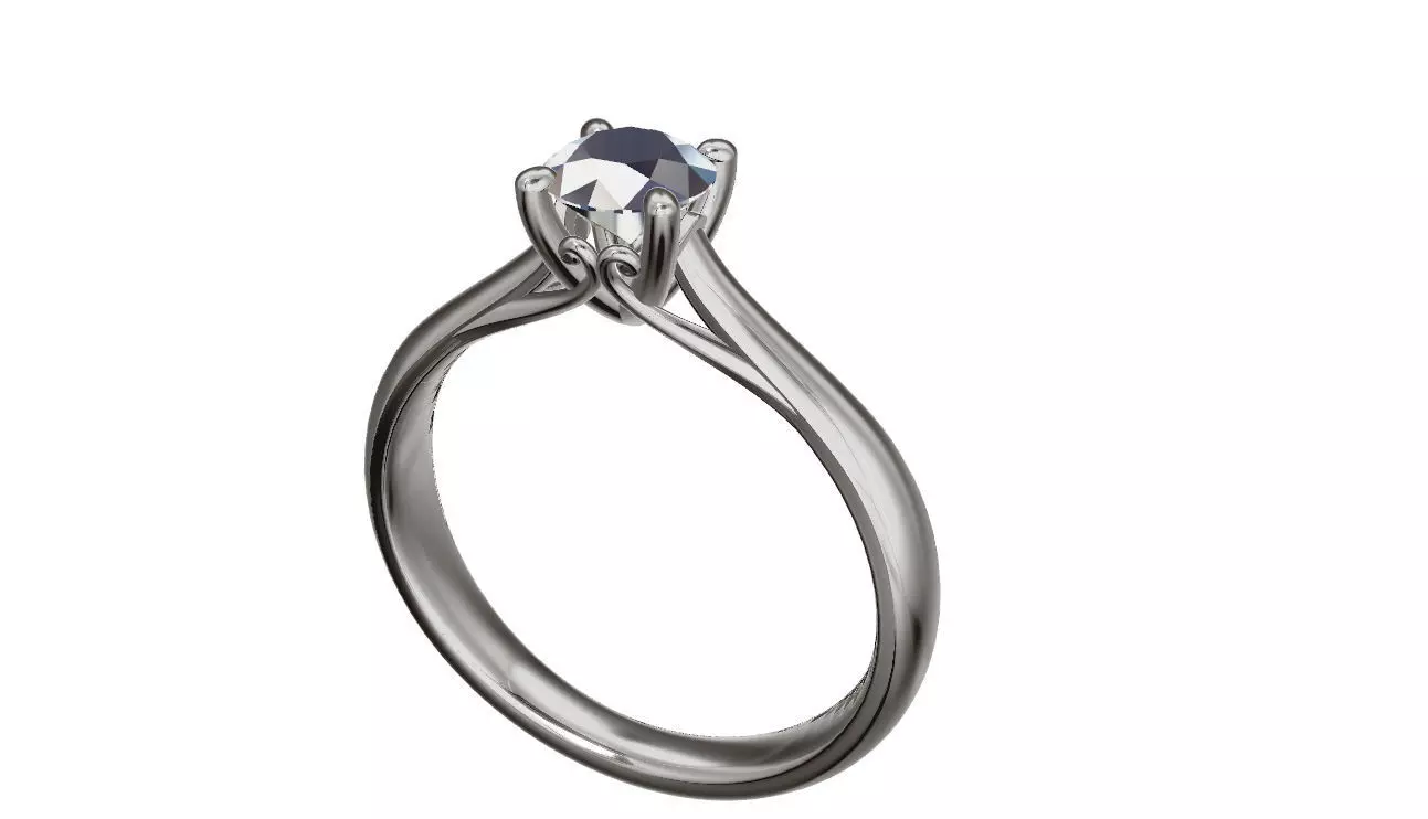 model p4 engagement ring with stone 3D print model_0