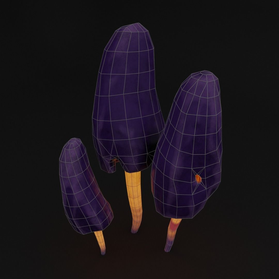 mushroom Low-poly 3D model_7