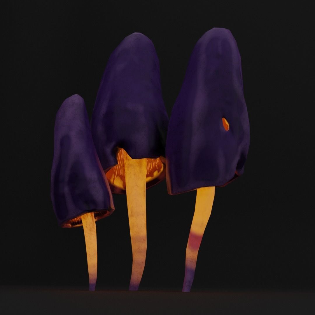 mushroom Low-poly 3D model_0