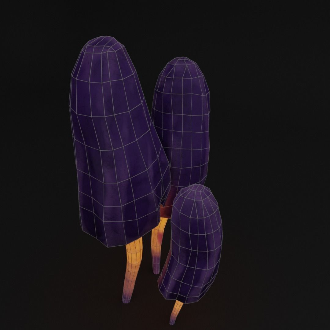 mushroom Low-poly 3D model_6