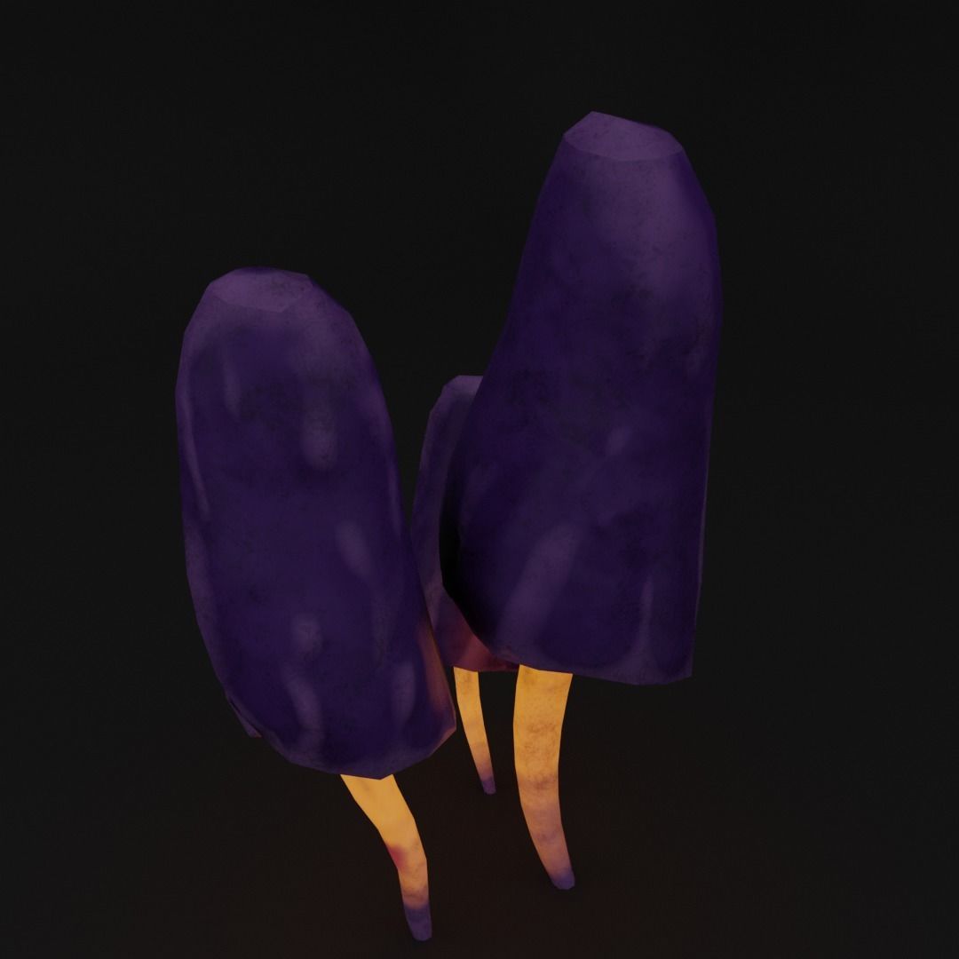 mushroom Low-poly 3D model_2