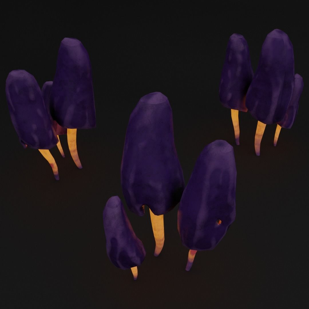 mushroom Low-poly 3D model_4