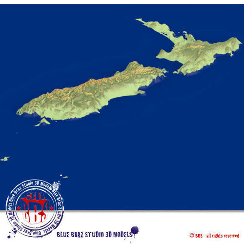 new zealand elevation 3D model