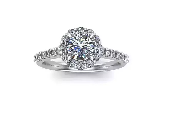 Engagement ring cluster setting on the halo 