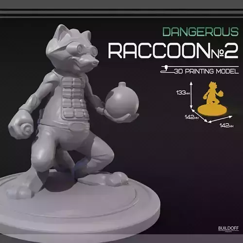 Dangerous raccoon 2 3D print model