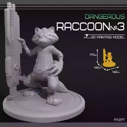 Dangerous raccoon 3 3D print model