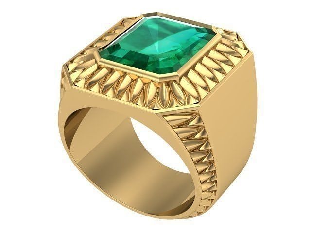 Really Really Really Big and Wide Emerald Ring 3D print model