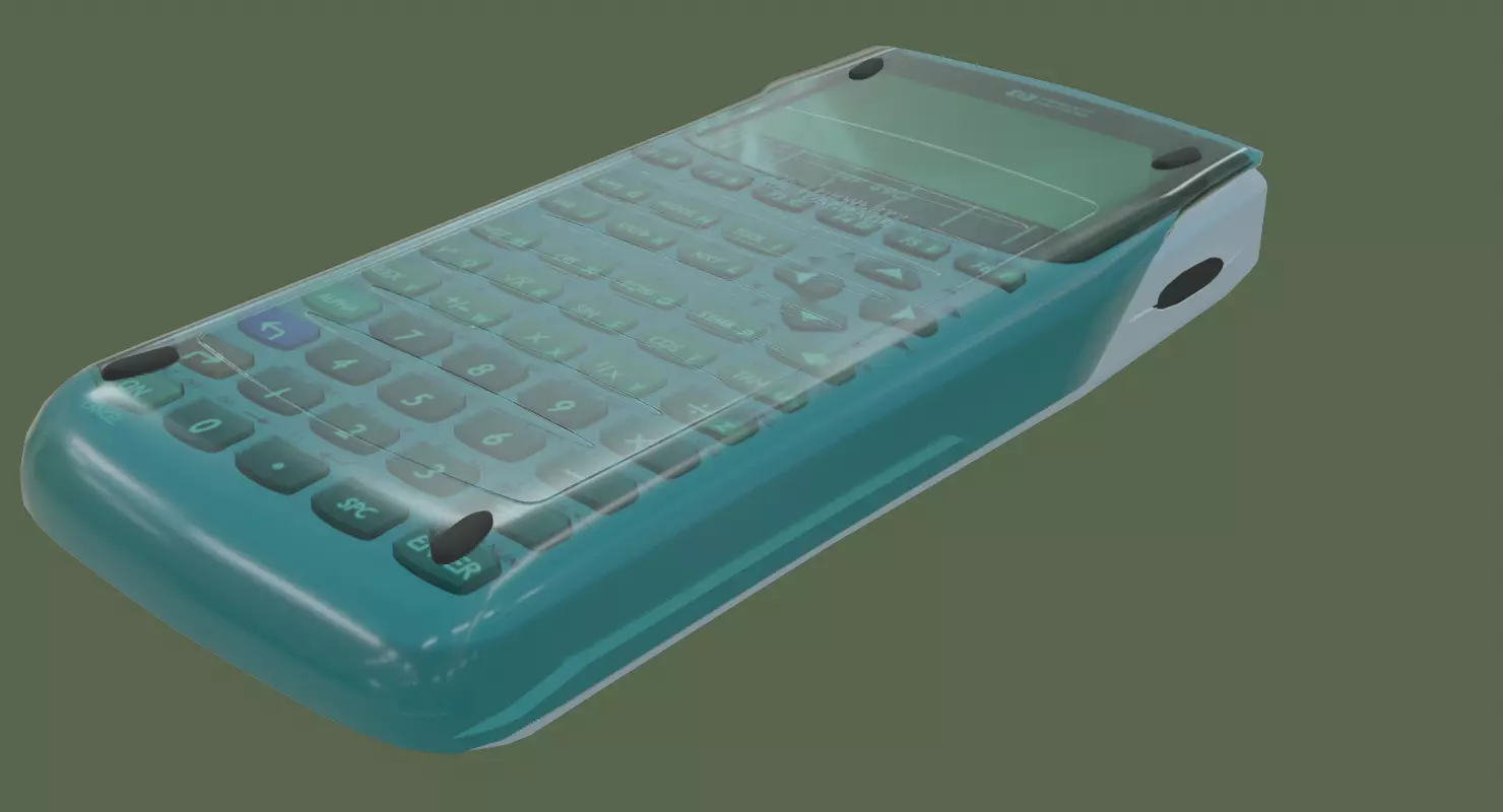 HP49G calculator and cover on different objects in some formats 3D model