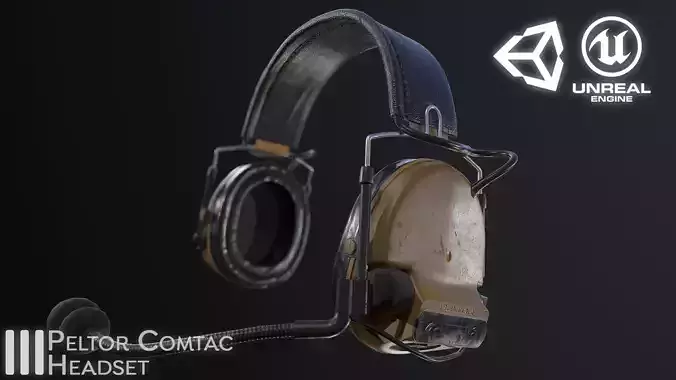 Peltor Comtac III 3 Headset - Game Ready - PBR Low-poly 3D model