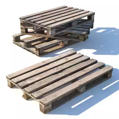 Old dirty pallet Low-poly 3D model