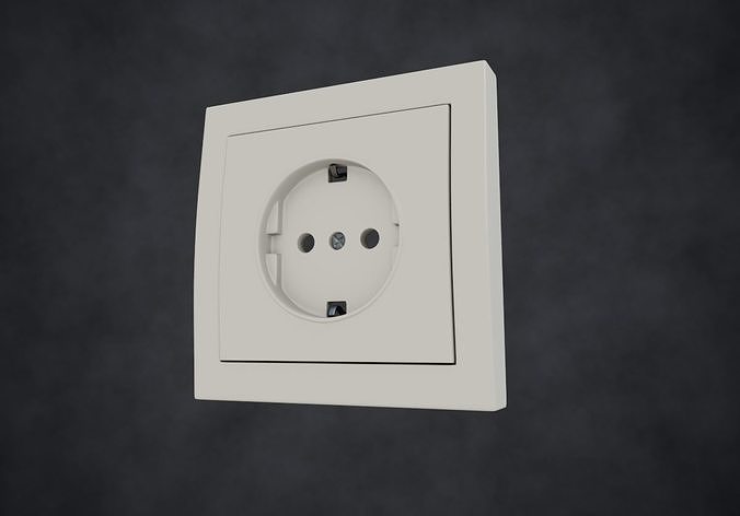 power socket EU Low-poly 3D model