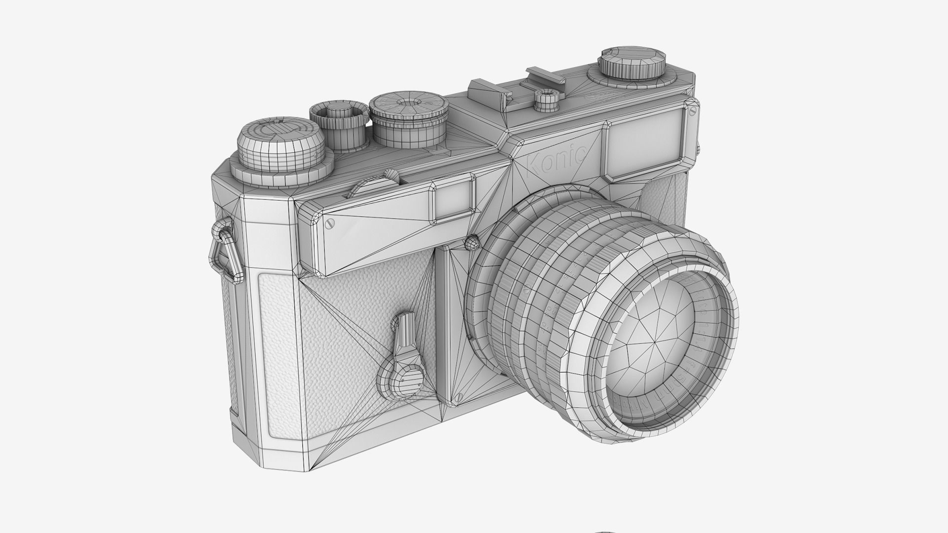 Vintage Camera Low-poly 3D model_5