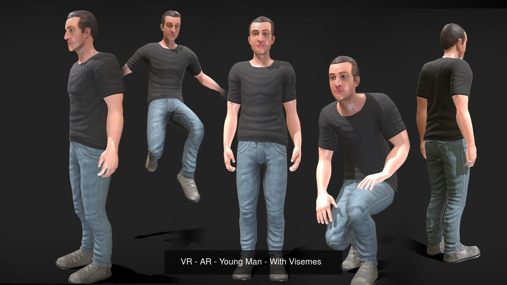 AR - VR and Game Ready - Low Poly Human Models 3D Model Collection_23