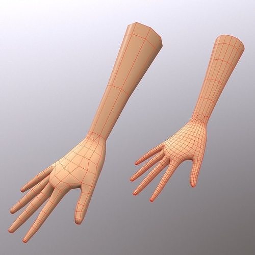 WOMAN HAND cartoon style low poly Low-poly 3D model