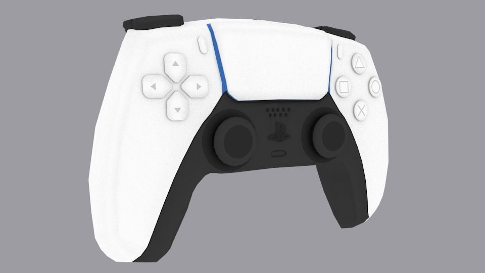 PS5 or Play Station 5 Controller Low-poly 3D model_1