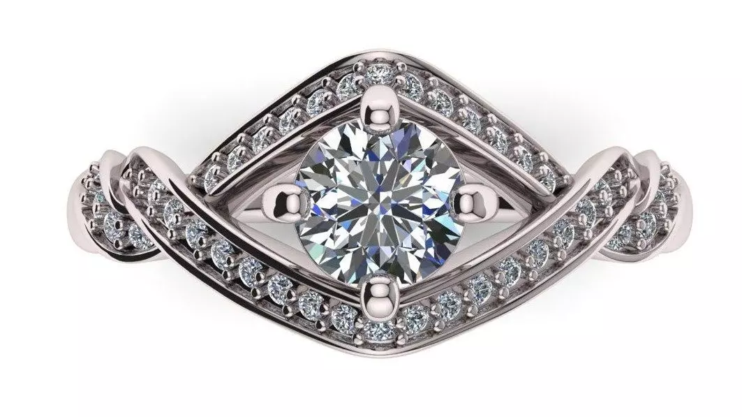 Plait Diamond Ring 3D print model_0