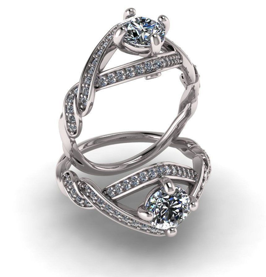 Plait Diamond Ring 3D print model_4