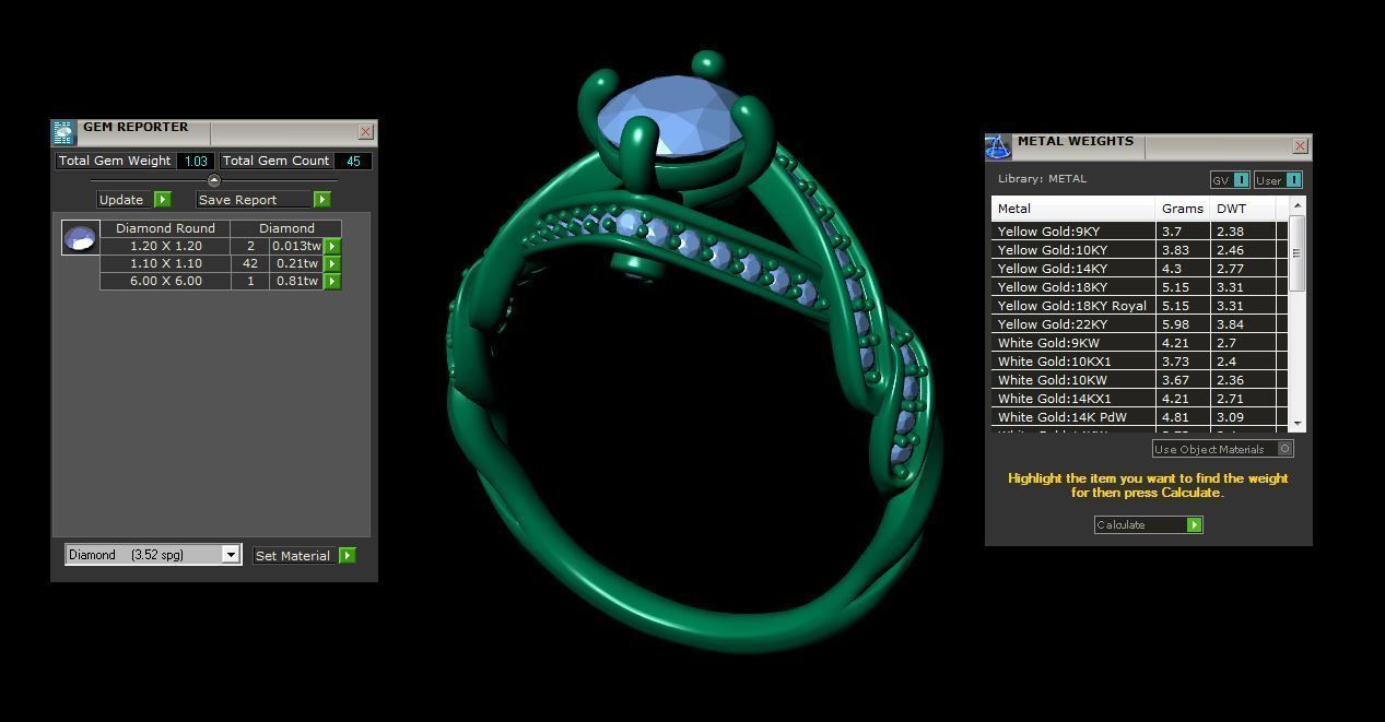 Plait Diamond Ring 3D print model_8