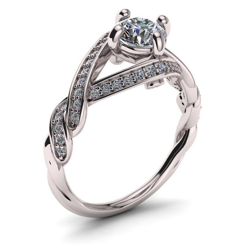 Plait Diamond Ring 3D print model_3