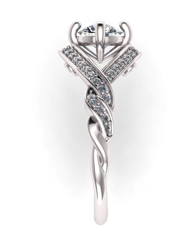 Plait Diamond Ring 3D print model_2