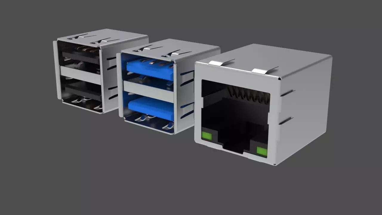 Usb Lan Port 3D model_0