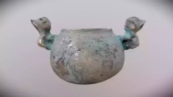 Two jaguars peruvian bronze artifact 3D model