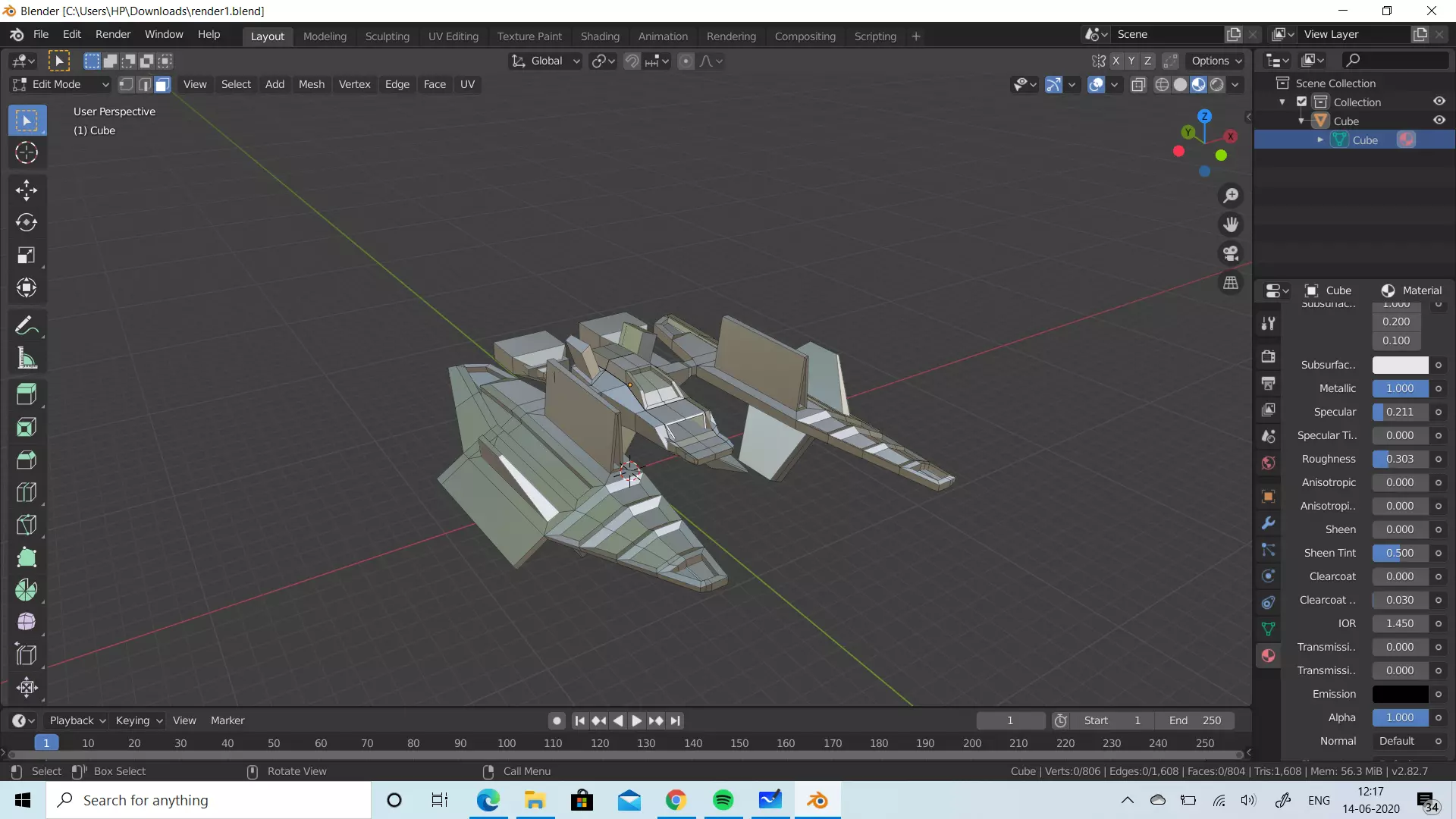 space set for games  Low-poly 3D model_0