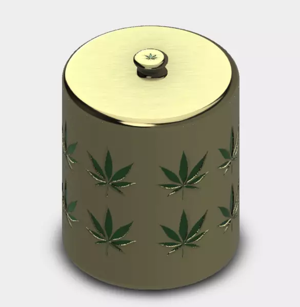 Weed Cookie Storage Jar Container Stash 3D print model_0