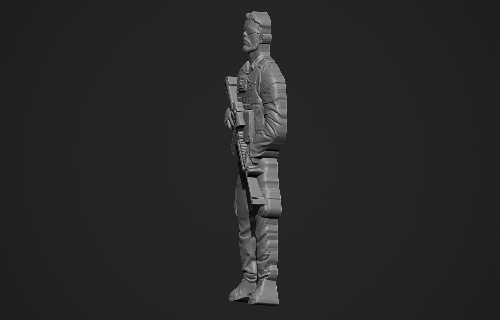 Soldier Bas Relief 3D print model_6