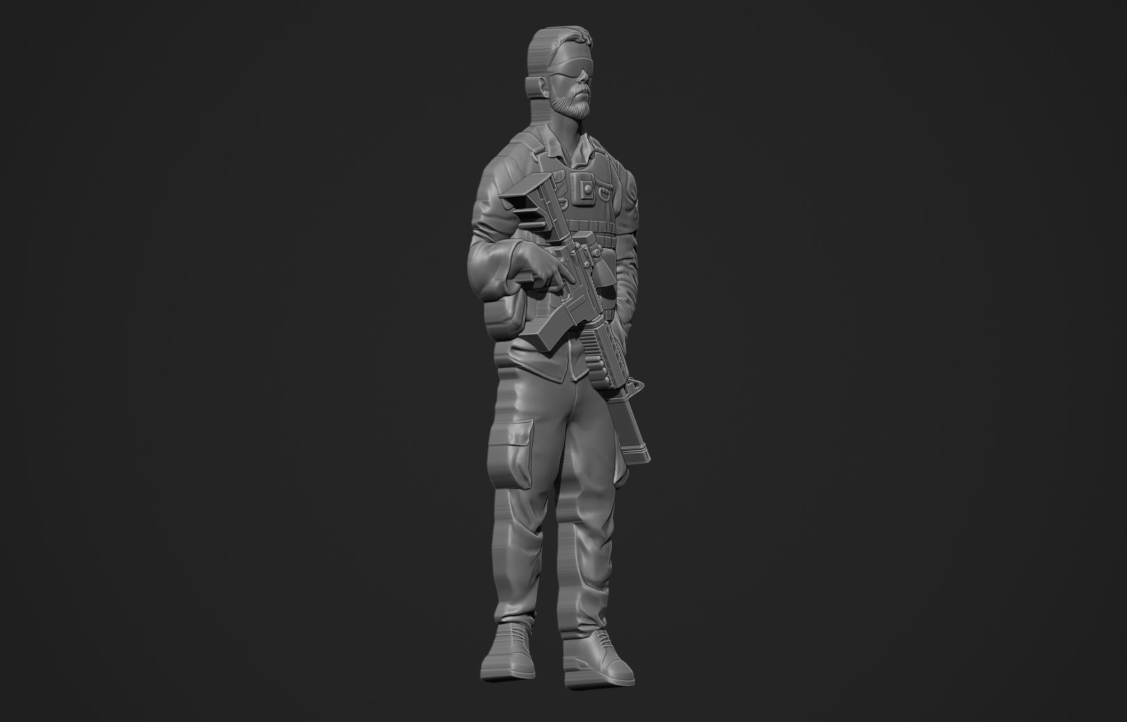 Soldier Bas Relief 3D print model_10