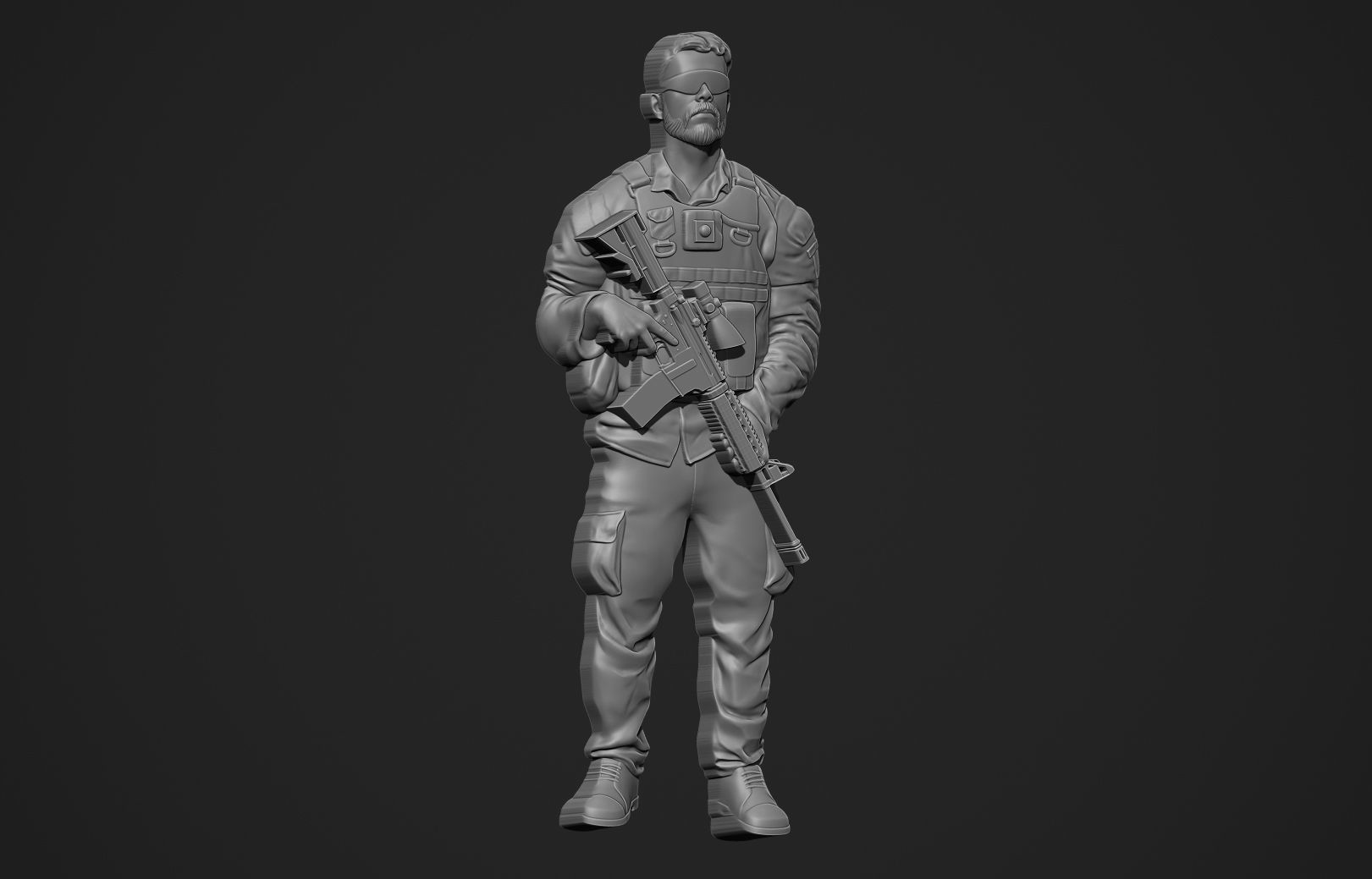 Soldier Bas Relief 3D print model_9