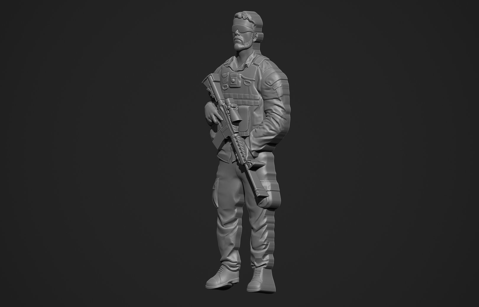Soldier Bas Relief 3D print model_7
