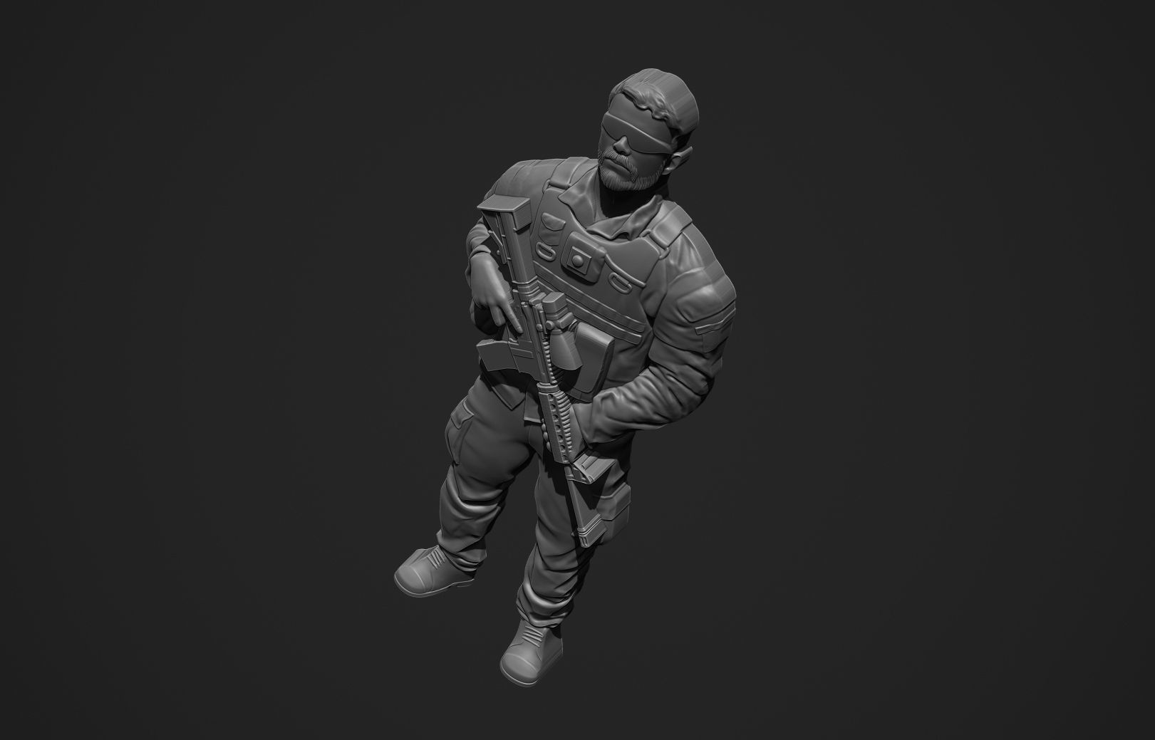 Soldier Bas Relief 3D print model_3