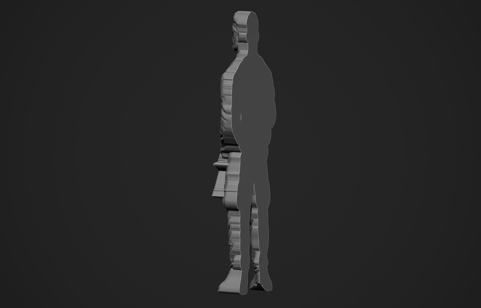 Soldier Bas Relief 3D print model_18