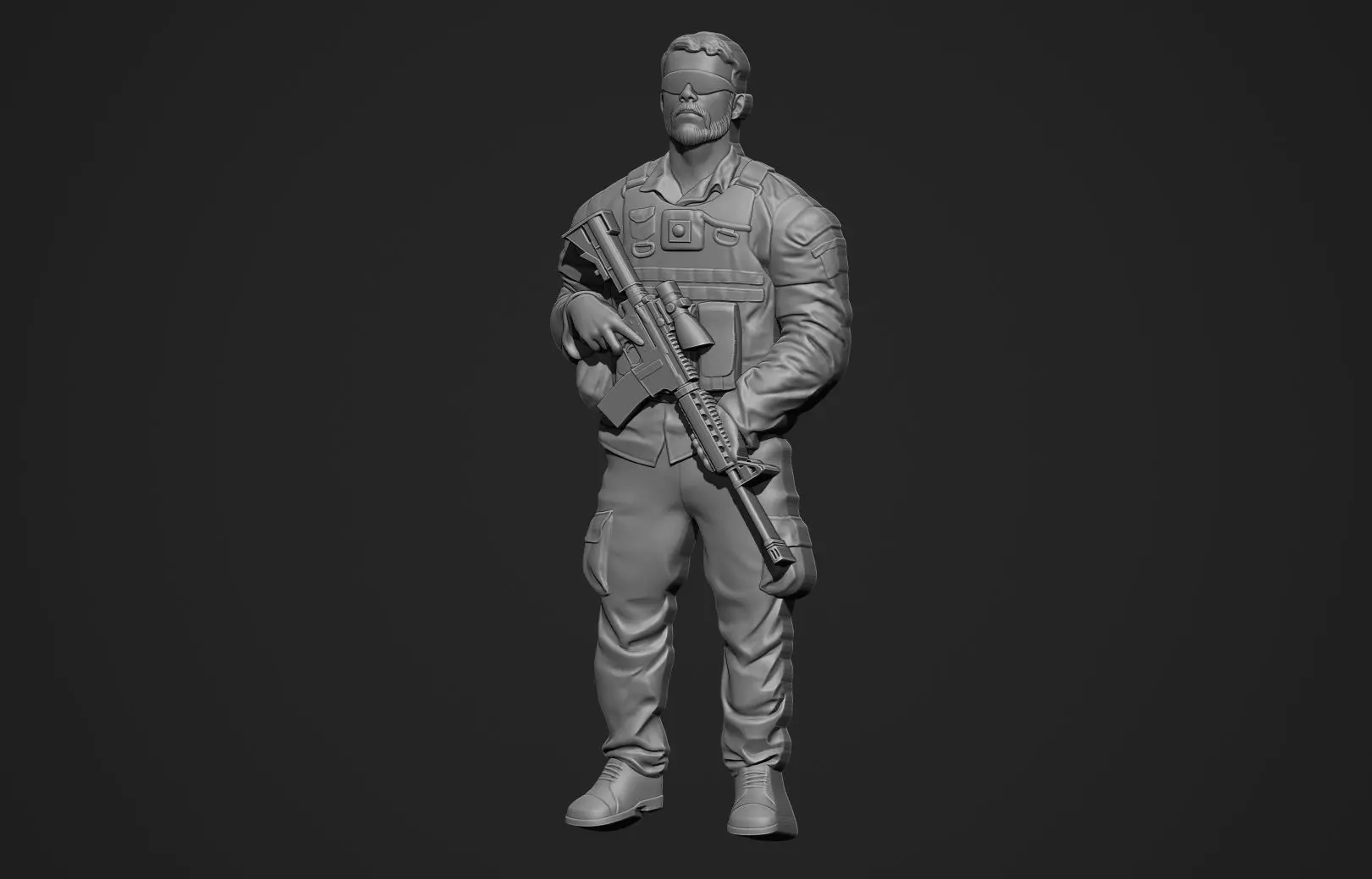 Soldier Bas Relief 3D print model_0