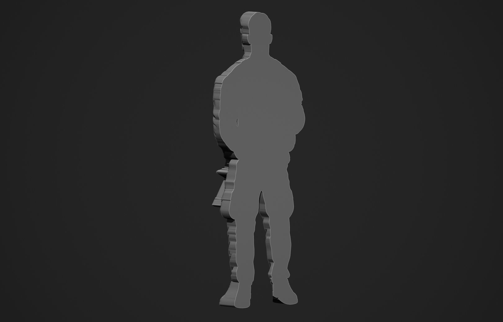 Soldier Bas Relief 3D print model_17