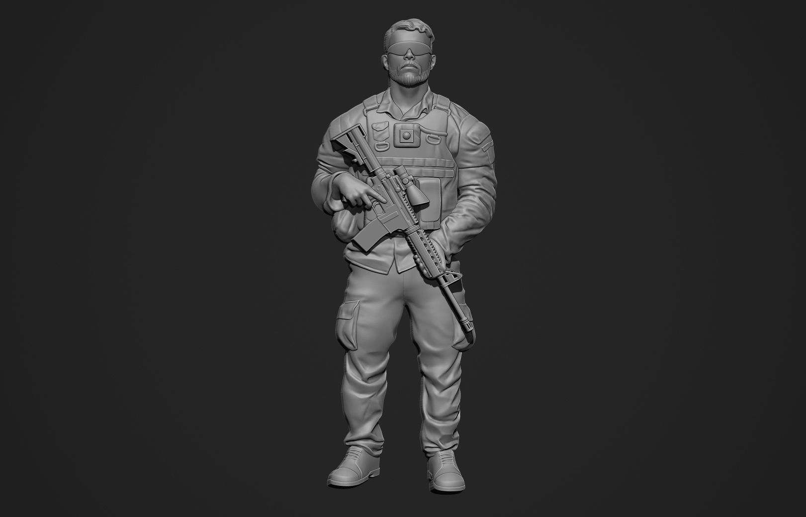 Soldier Bas Relief 3D print model_8