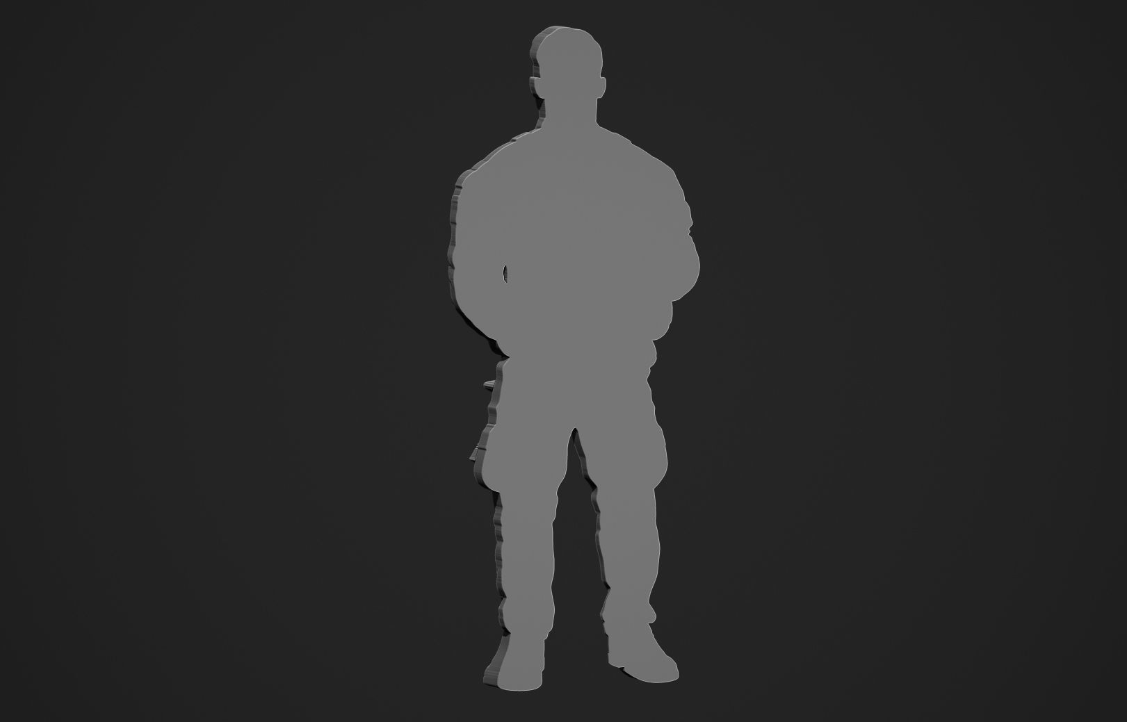 Soldier Bas Relief 3D print model_16