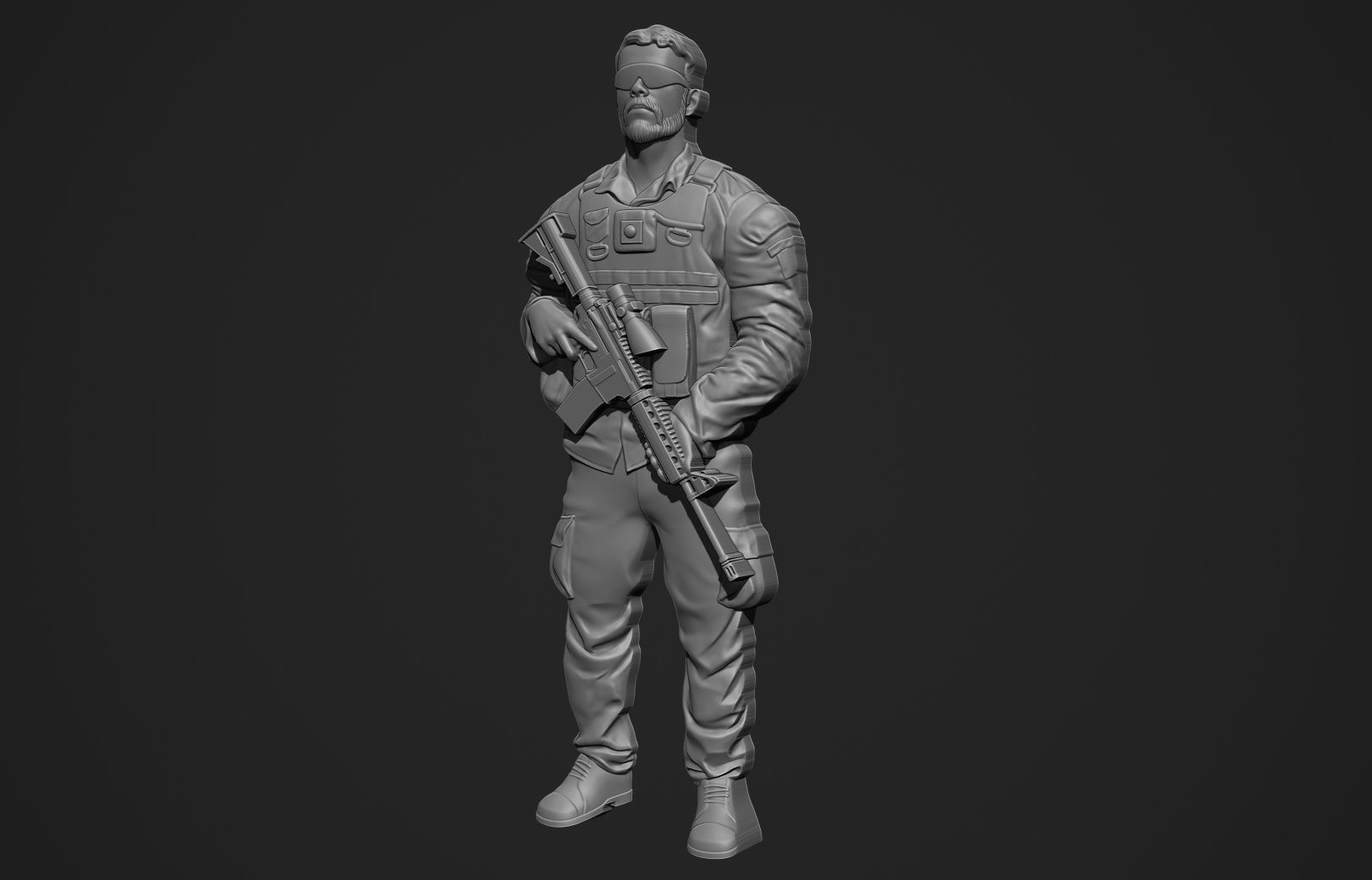 Soldier Bas Relief 3D print model_2