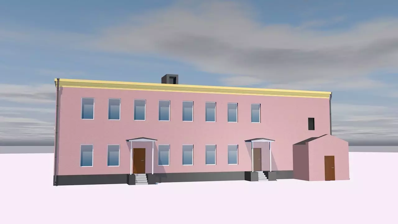 Post office Low-poly 3D model_0