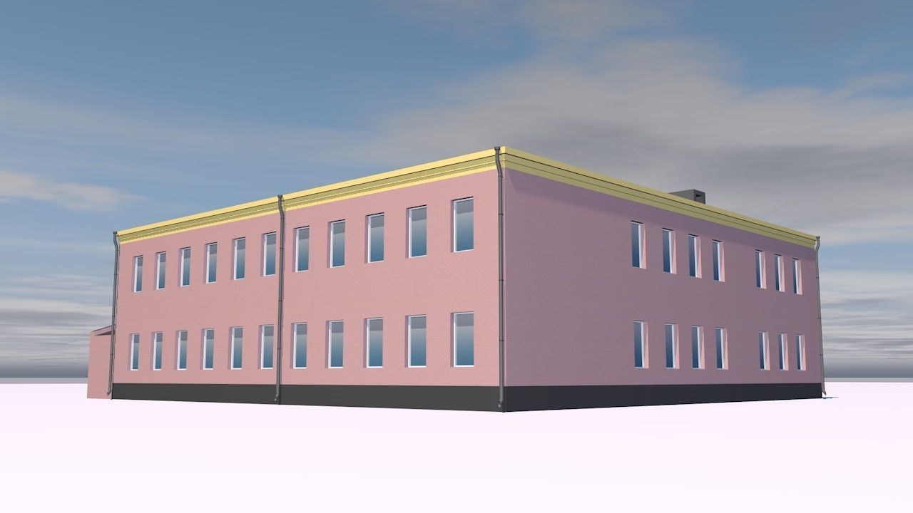 Post office Low-poly 3D model_2