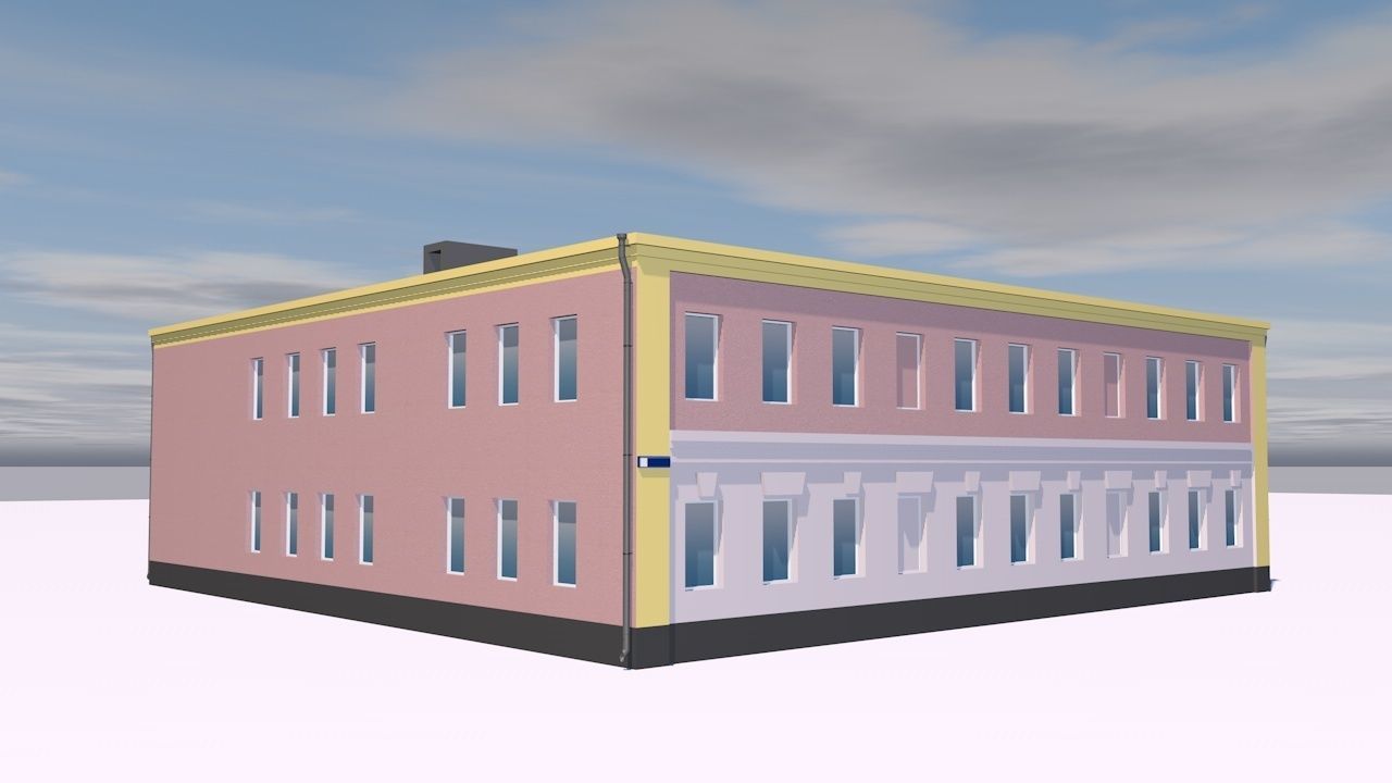 Post office Low-poly 3D model_3