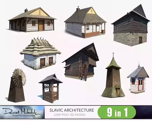 Slavic Architecture Bundle 3D Model Collection